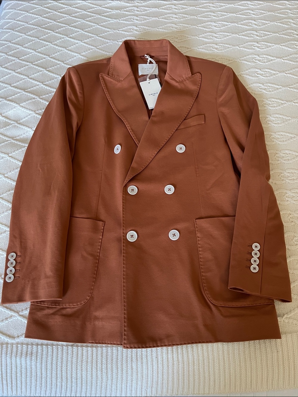 Double-Breasted Rust Blazer Jacket by Circolo 1901 size IT44